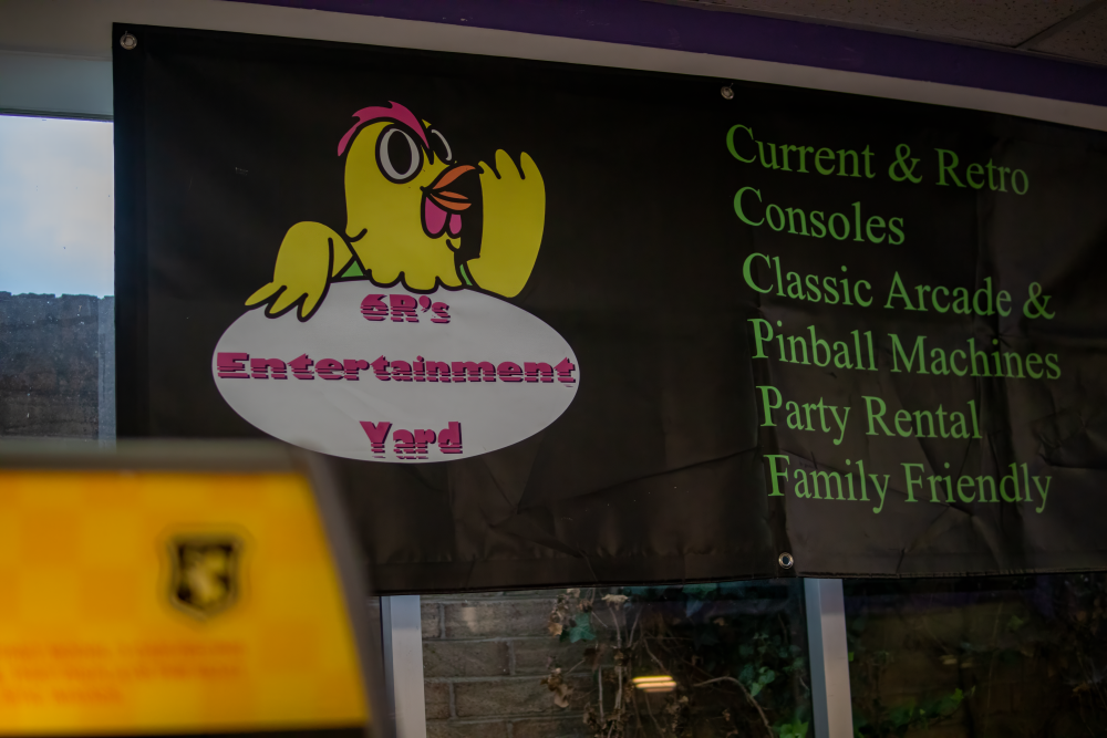 Picture 6R banner explaining services offered at 6R's entertainment yard.