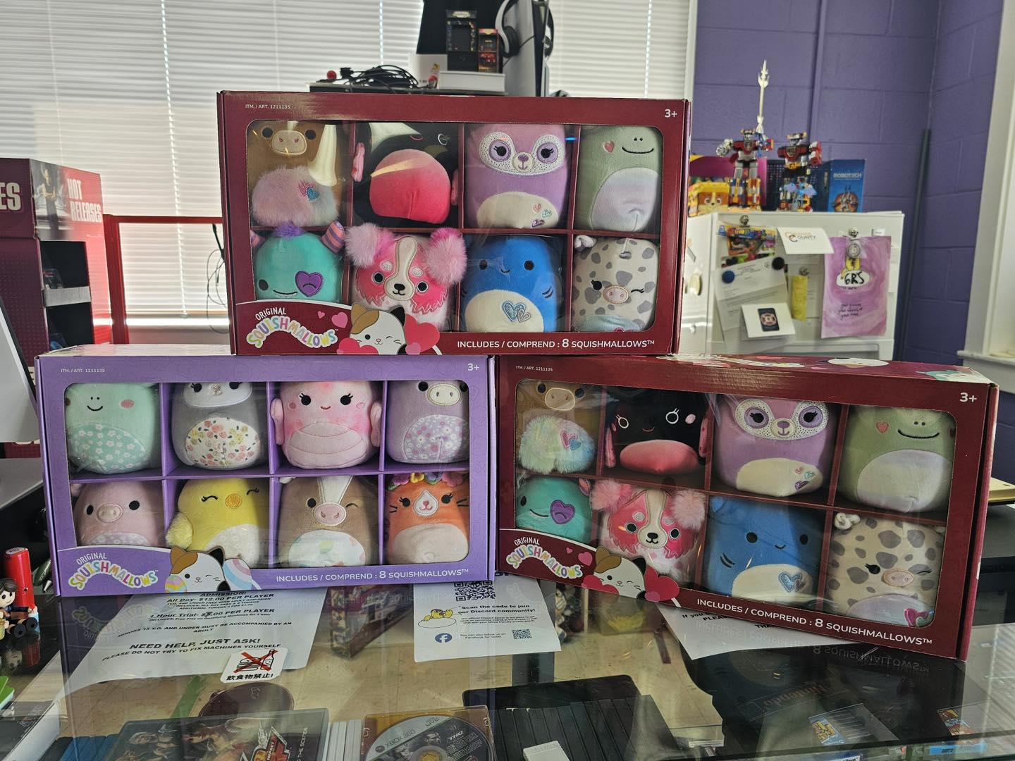 Picture of different prizes you can win at 6R's entertainment yard.